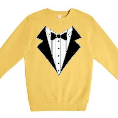 Black Tux Tuxedo Premium Crewneck Sweatshirt