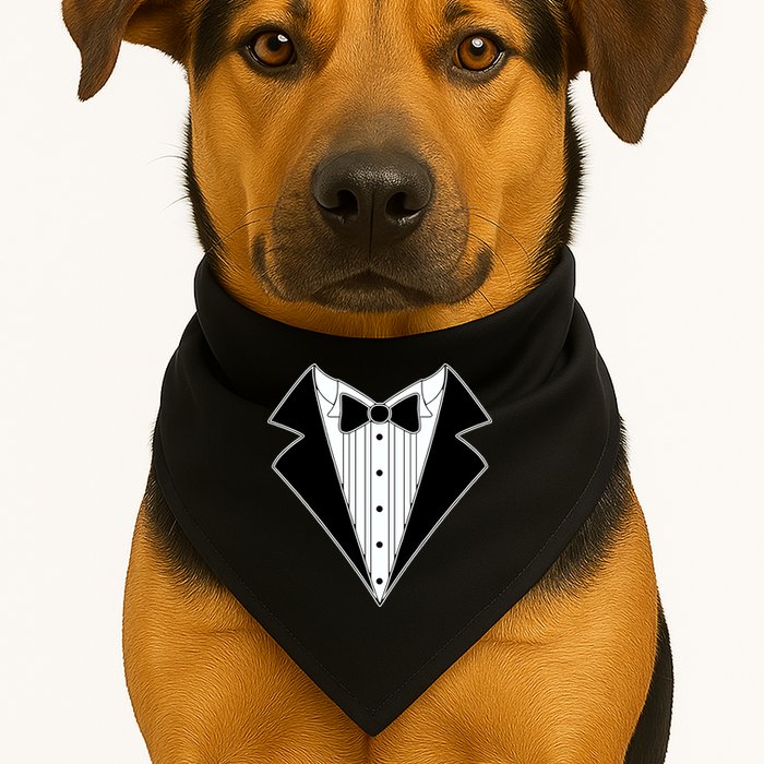 Black Tux Tuxedo USA-Made Doggie Bandana