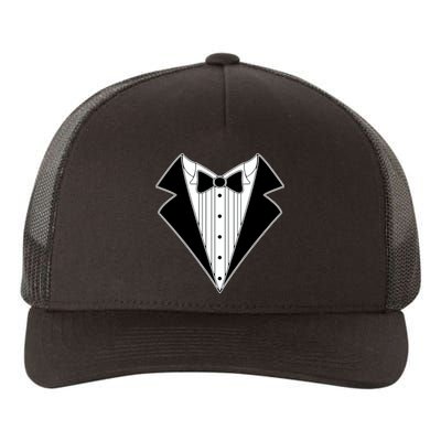 Black Tux Tuxedo Yupoong Adult 5-Panel Trucker Hat
