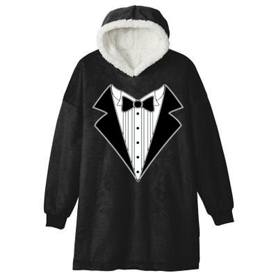 Black Tux Tuxedo Hooded Wearable Blanket