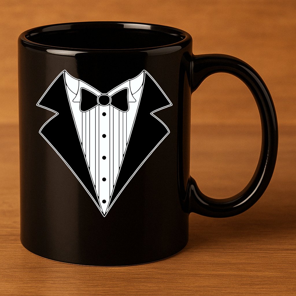 Black Tux Tuxedo 11oz C Handle Ceramic Mug
