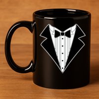 Black Tux Tuxedo 11oz C Handle Ceramic Mug