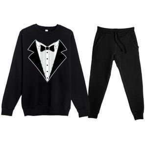 Black Tux Tuxedo Premium Crewneck Sweatsuit Set