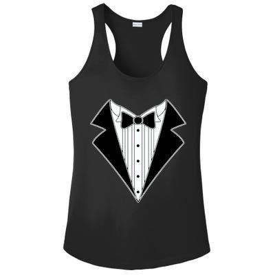 Black Tux Tuxedo Ladies PosiCharge Competitor Racerback Tank