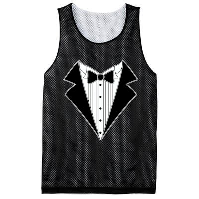 Black Tux Tuxedo Mesh Reversible Basketball Jersey Tank