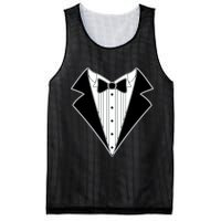 Black Tux Tuxedo Mesh Reversible Basketball Jersey Tank