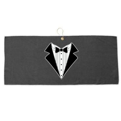 Black Tux Tuxedo Large Microfiber Waffle Golf Towel