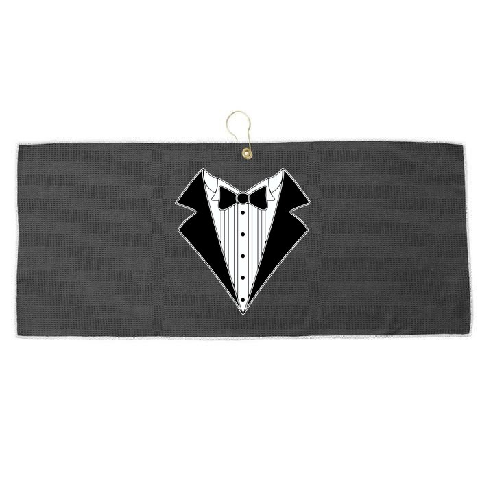 Black Tux Tuxedo Large Microfiber Waffle Golf Towel