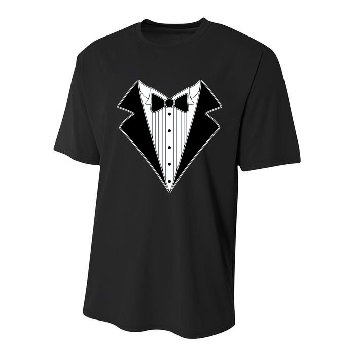 Black Tux Tuxedo Youth Performance Sprint T-Shirt