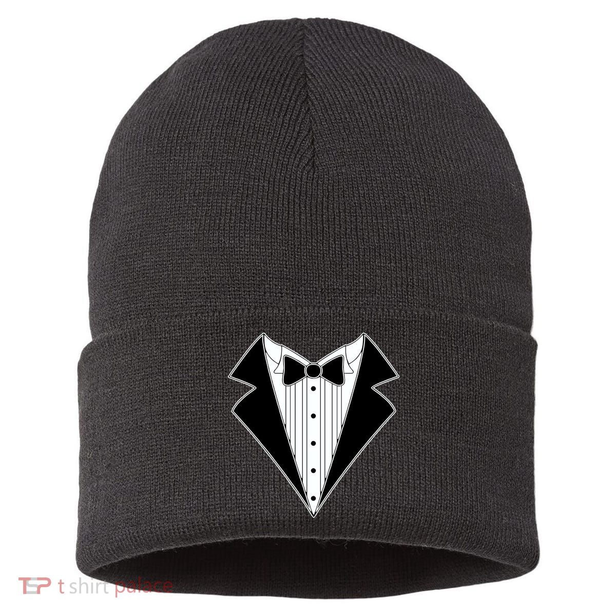 Black Tux Tuxedo Sustainable Knit Beanie