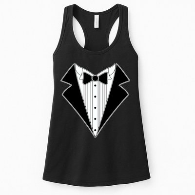 Black Tux Tuxedo Womens Tank Top