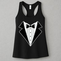 Black Tux Tuxedo Womens Tank Top