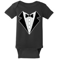 Black Tux Tuxedo Baby Bodysuit