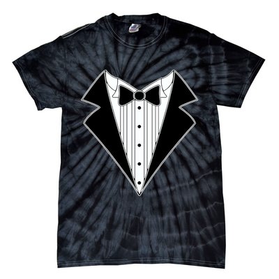Black Tux Tuxedo Tie-Dye T-Shirt