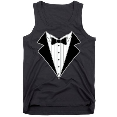 Black Tux Tuxedo Tank Top