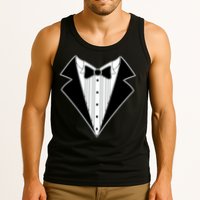 Black Tux Tuxedo Tank Top