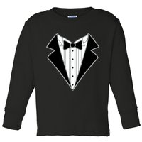 Black Tux Tuxedo Toddler Long Sleeve Shirt