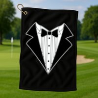 Black Tux Tuxedo Golf Towel