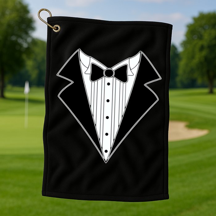 Black Tux Tuxedo Golf Towel