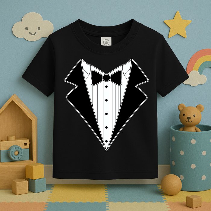 Black Tux Tuxedo Toddler T-Shirt