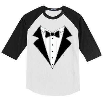 Black Tux Tuxedo Kids Colorblock Raglan Jersey