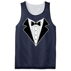 Black Tux Tuxedo Mesh Reversible Basketball Jersey Tank