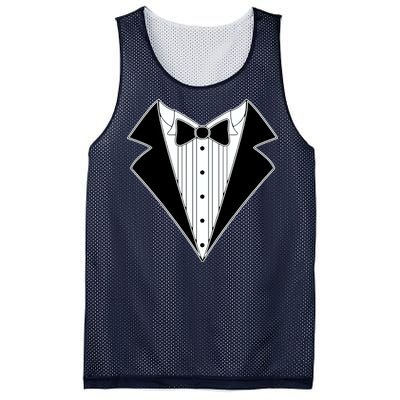 Black Tux Tuxedo Mesh Reversible Basketball Jersey Tank