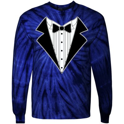 Black Tux Tuxedo Tie-Dye Long Sleeve Shirt