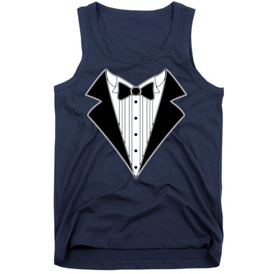 Black Tux Tuxedo Tank Top