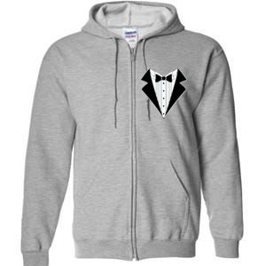 Black Tux Tuxedo Full Zip Hoodie