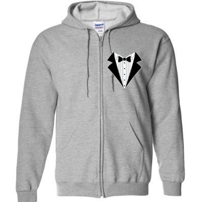 Black Tux Tuxedo Full Zip Hoodie