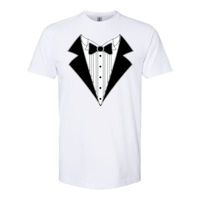 Black Tux Tuxedo Softstyle CVC T-Shirt