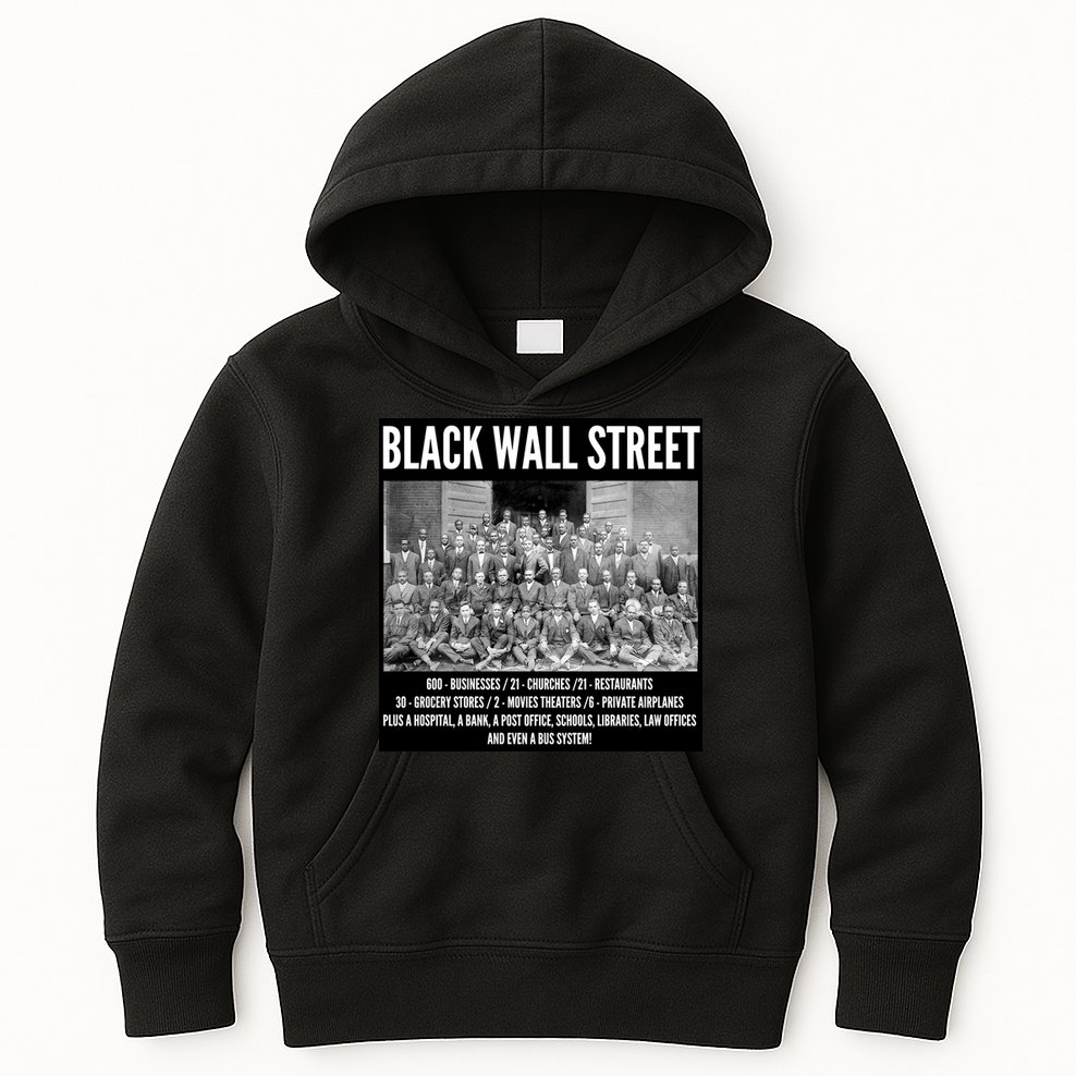 Black Wall Street Black History Kids Hoodie