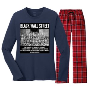 Black Wall Street Black History Women's Long Sleeve Flannel Pajama Set 