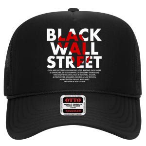 Black Wall Street Black History Month High Crown Mesh Back Trucker Hat