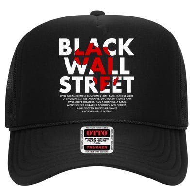 Black Wall Street Black History Month High Crown Mesh Back Trucker Hat