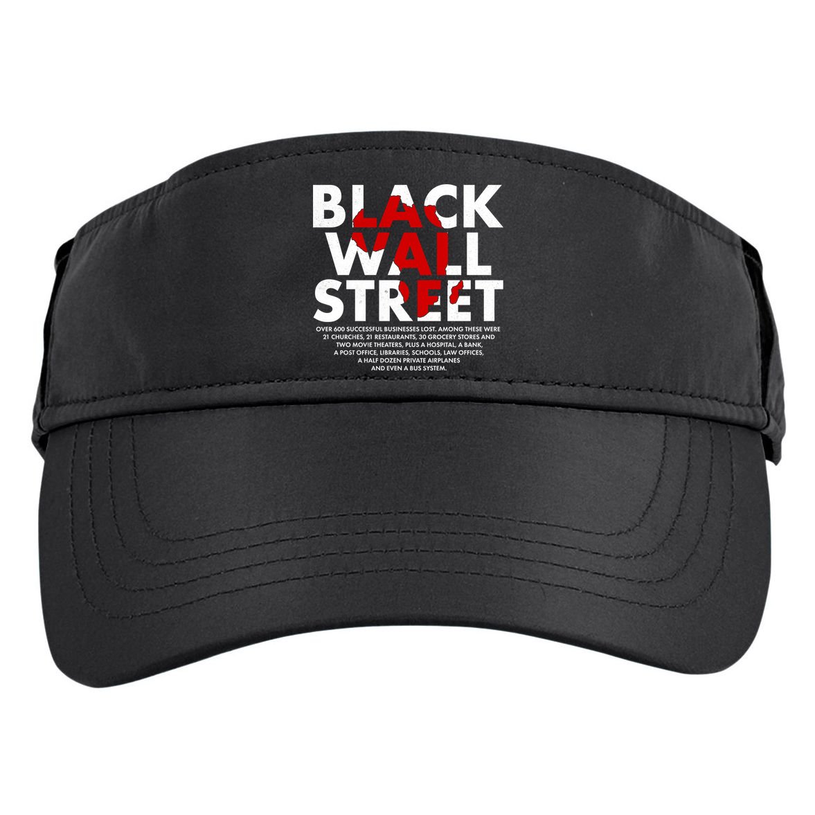Black Wall Street Black History Month Adult Drive Performance Visor