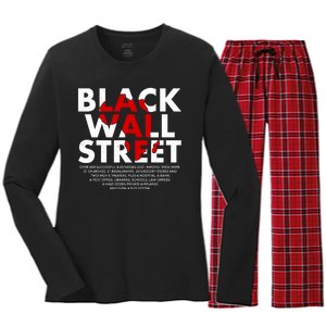 Black Wall Street Black History Month Women's Long Sleeve Flannel Pajama Set 