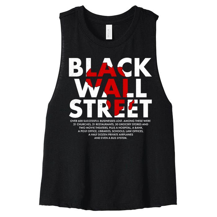 Black Wall Street Black History Month Women's Racerback Cropped Tank