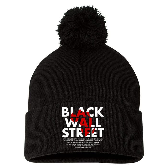 Black Wall Street Black History Month Pom Pom 12in Knit Beanie