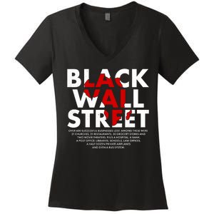 Black Wall Street Black History Month Women's V-Neck T-Shirt