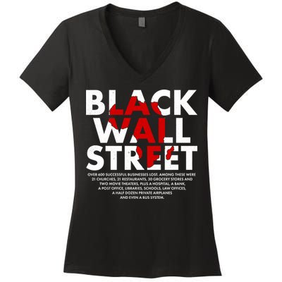 Black Wall Street Black History Month Women's V-Neck T-Shirt