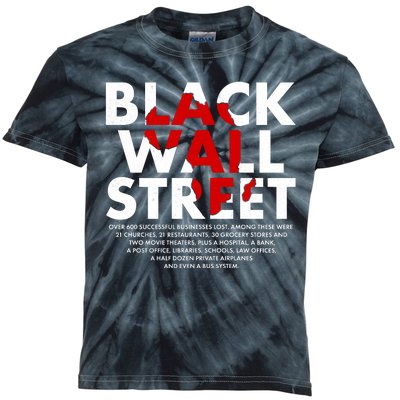 Black Wall Street Black History Month Kids Tie-Dye T-Shirt