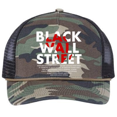 Black Wall Street Black History Month Retro Rope Trucker Hat Cap