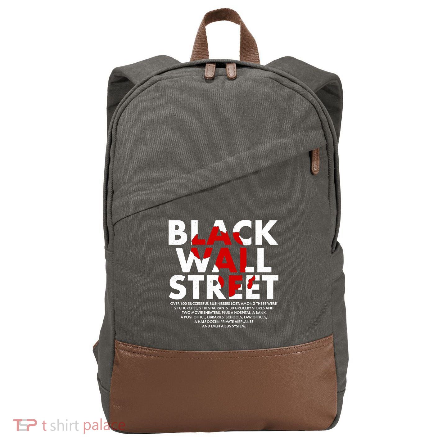 Black Wall Street Black History Month Cotton Canvas Backpack