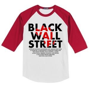 Black Wall Street Black History Month Kids Colorblock Raglan Jersey