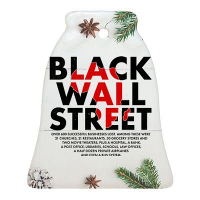 Black Wall Street Black History Month Ceramic Bell Ornament