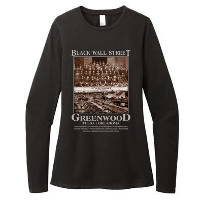 Black Wall Street Never Forget Greenwood Tulsa Oklahoma Womens CVC Long Sleeve Shirt