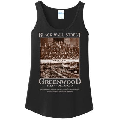 Black Wall Street Never Forget Greenwood Tulsa Oklahoma Ladies Essential Tank