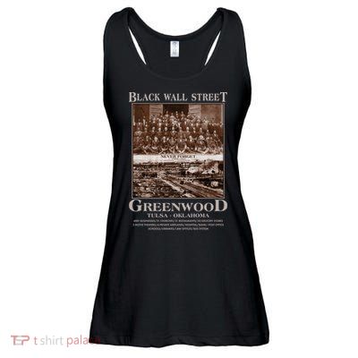 Black Wall Street Never Forget Greenwood Tulsa Oklahoma Ladies Essential Flowy Tank